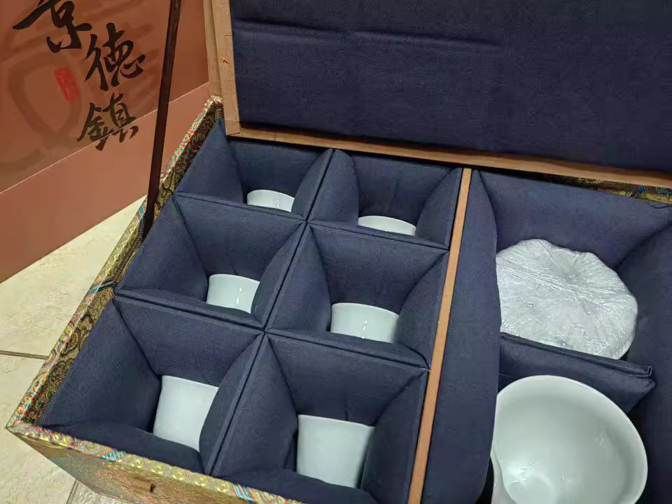 Kung Fu tea set ceramic gaiwan brewing teacup teapot high-end gift gift box